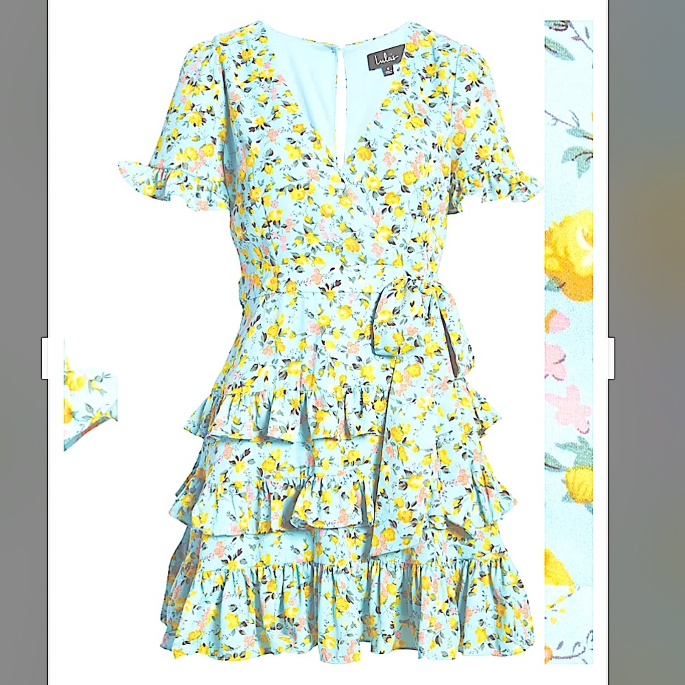 Lulu’s light blue floral mini dress